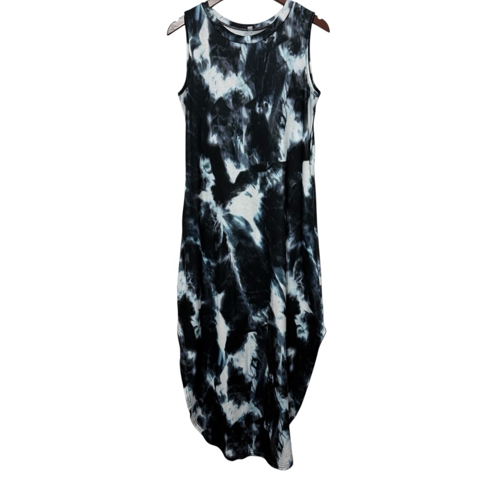 Sleeveless Midi Dress Womens Small Tie-Dye Whimsigoth Lightweight Casual